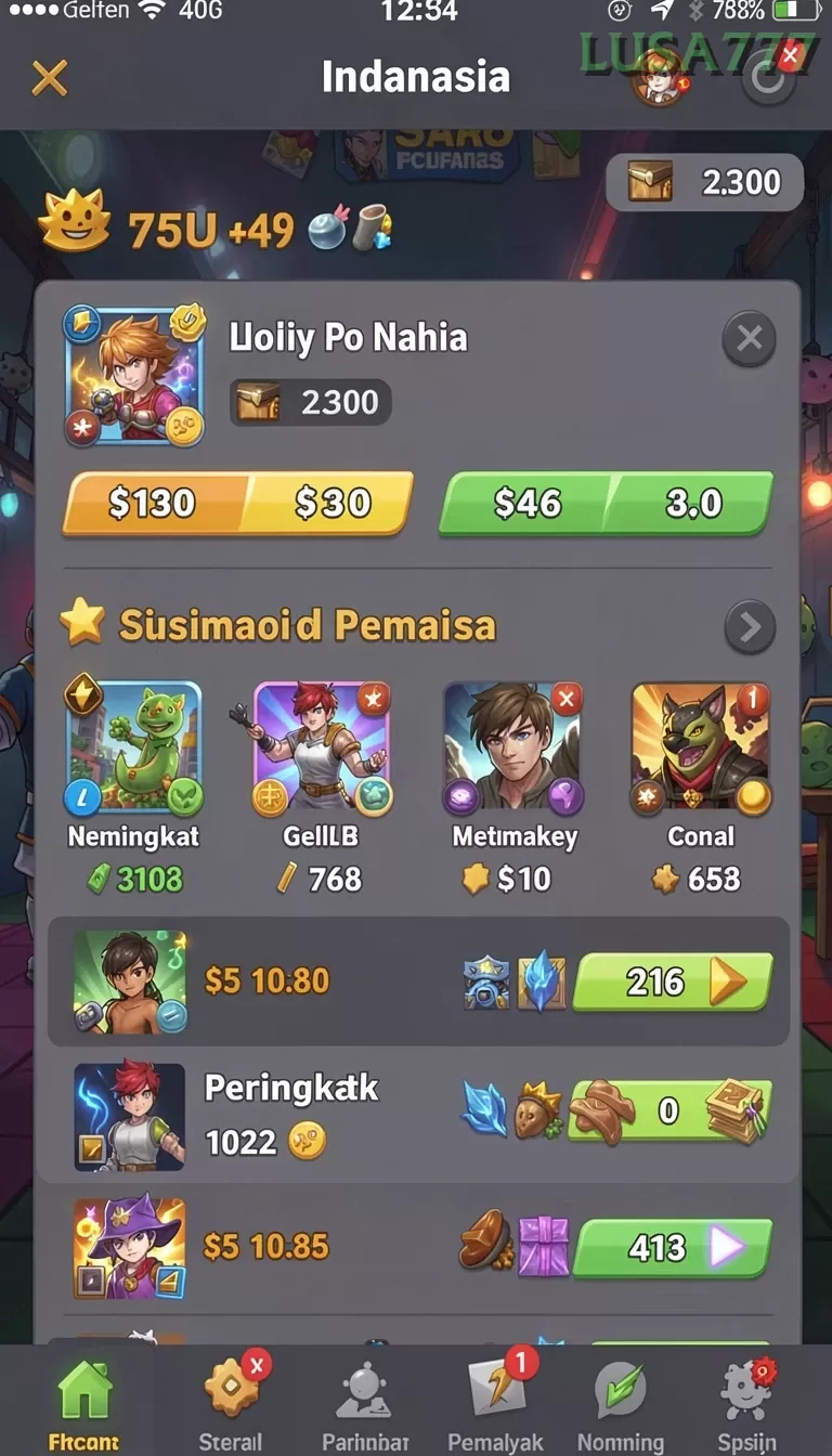 Cuplikan layar NAGA1001 — pengaturan akun